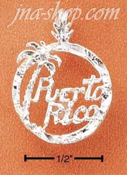 Sterling Silver "PUERTO RICO" IN CIRCLE CHARM - Click Image to Close