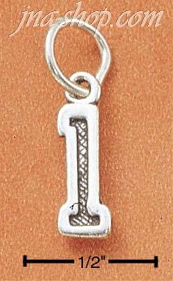 Sterling Silver JERSEY #1 CHARM - Click Image to Close