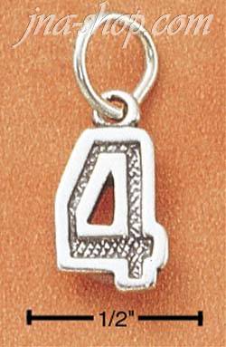Sterling Silver JERSEY #4 CHARM - Click Image to Close