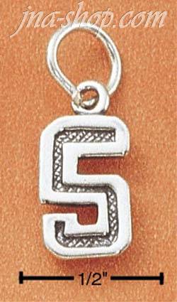 Sterling Silver JERSEY #5 CHARM - Click Image to Close