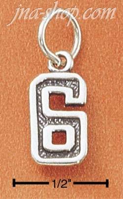 Sterling Silver JERSEY #6 CHARM - Click Image to Close