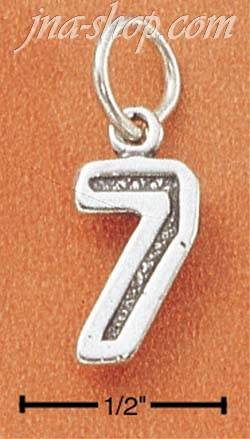 Sterling Silver JERSEY #7 CHARM - Click Image to Close