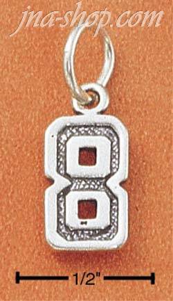 Sterling Silver JERSEY #8 CHARM - Click Image to Close