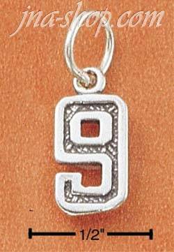 Sterling Silver JERSEY #9 CHARM - Click Image to Close
