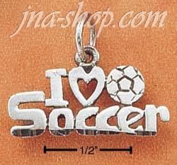 Sterling Silver "I LOVE SOCCER" CHARM - Click Image to Close