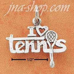 Sterling Silver "I LOVE TENNIS" CHARM - Click Image to Close
