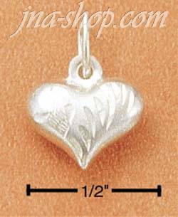 Sterling Silver TINIEST ETCHED HEART CHARM - Click Image to Close