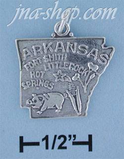 Sterling Silver ARKANSAS STATE CHARM - Click Image to Close