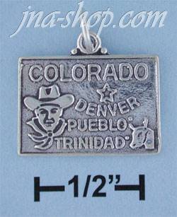 Sterling Silver COLORADO STATE CHARM - Click Image to Close
