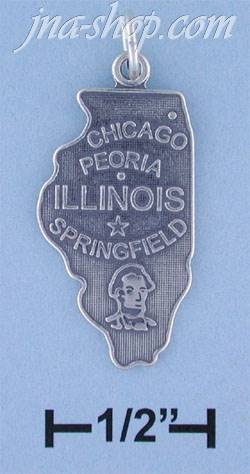 Sterling Silver ILLINOIS STATE CHARM - Click Image to Close