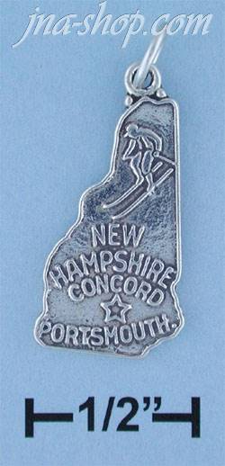 Sterling Silver NEW HAMPSHIRE STATE CHARM - Click Image to Close