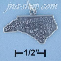 Sterling Silver NORTH CAROLINA STATE CHARM - Click Image to Close