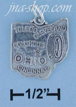 Sterling Silver OHIO STATE CHARM - Click Image to Close
