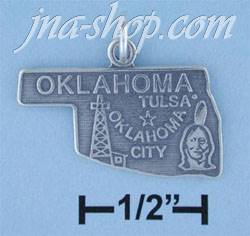 Sterling Silver OKLAHOMA STATE CHARM - Click Image to Close