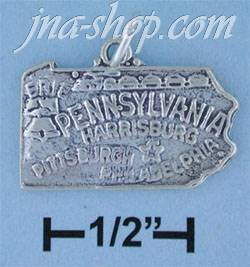 Sterling Silver PENNSYLVANIA STATE CHARM - Click Image to Close