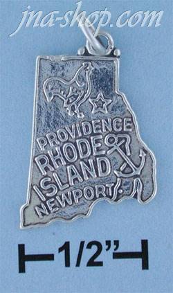 Sterling Silver RHODE ISLAND STATE CHARM - Click Image to Close