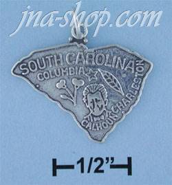 Sterling Silver SOUTH CAROLINA STATE CHARM - Click Image to Close
