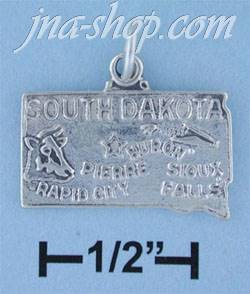 Sterling Silver SOUTH DAKOTA STATE CHARM - Click Image to Close