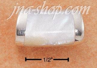 Sterling Silver RECTANGULAR MOTHER OF PEARL SLIDE - Click Image to Close