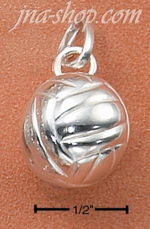 Sterling Silver HIGH POLISH VOLLEYBALL CHARM - Click Image to Close
