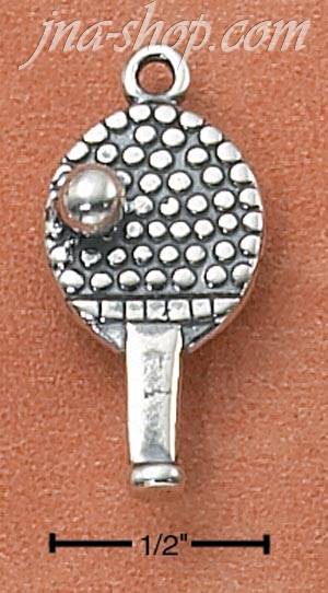 Sterling Silver PING-PONG PADDLE AND BALL CHARM - Click Image to Close