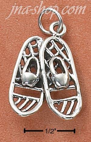 Sterling Silver SNOWSHOES CHARM - Click Image to Close