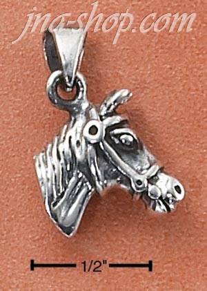 Sterling Silver HORSE HEAD & BRIDLE CHARM - Click Image to Close
