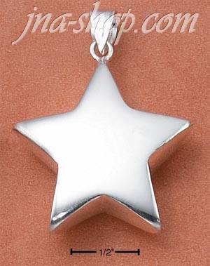 Sterling Silver LARGE SHINING STAR CHARM - Click Image to Close
