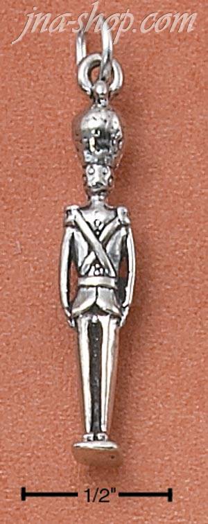 Sterling Silver ANTIQUED NUTCRACKER CHARM - Click Image to Close
