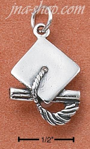 Sterling Silver GRADUATION CAP, TASSEL, AND DIPLOMA CHARM - Click Image to Close