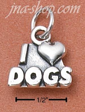 Sterling Silver "I HEART DOGS" CHARM - Click Image to Close