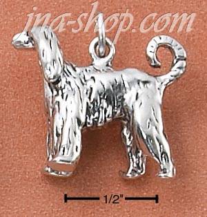 Sterling Silver 3-D AFGHAN HOUND (KASHA) CHARM - Click Image to Close