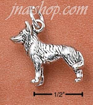 Sterling Silver 3-D SIBERIAN HUSKY CHARM - Click Image to Close