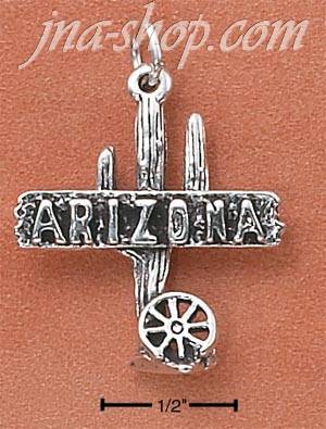 Sterling Silver "ARIZONA" WITH CACTUS CHARM - Click Image to Close