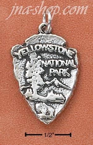 Sterling Silver "YELLOWSTONE NATIONAL PARK" SIGN CHARM - Click Image to Close