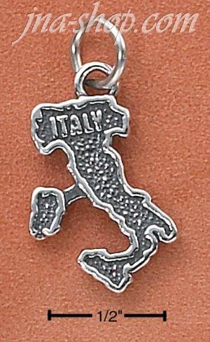 Sterling Silver "ITALY" MAP CHARM - Click Image to Close