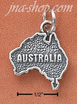 Sterling Silver "AUSTRALIA" MAP CHARM - Click Image to Close