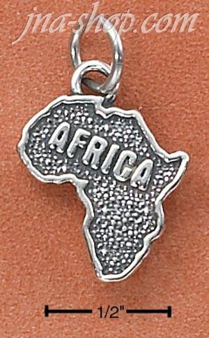 Sterling Silver "AFRICA" MAP CHARM - Click Image to Close