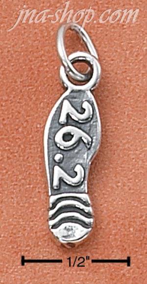 Sterling Silver "26.2" SNEAKER SOLE CHARM - Click Image to Close