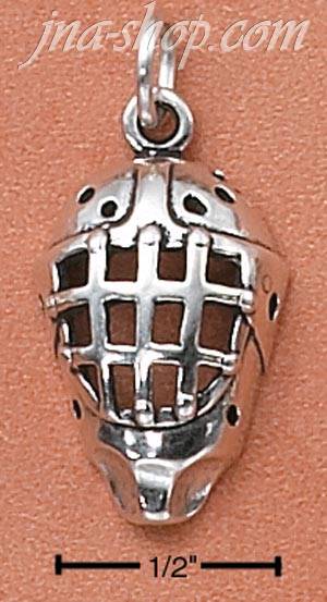 Sterling Silver GOALIE MASK CHARM - Click Image to Close