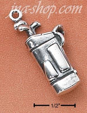 Sterling Silver GOLF BAG WITH CLUBS CHARM - Click Image to Close