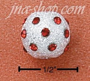 Sterling Silver JULY FIREBALL SLIDE CHARM (2MM CENTER HOLE) - Click Image to Close