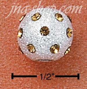 Sterling Silver NOVEMBER FIREBALL SLIDE CHARM (2MM CENTER H - Click Image to Close