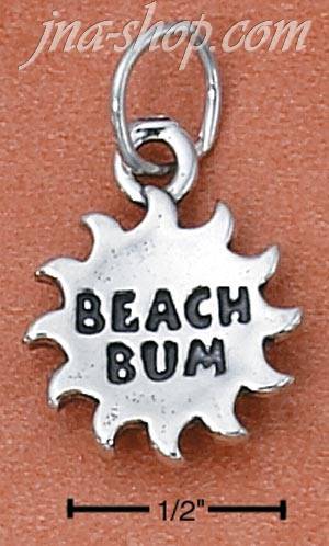 Sterling Silver SUN WITH "BEACH BUM" CHARM - Click Image to Close