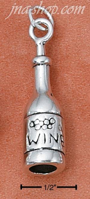 Sterling Silver BOTTLE OF WINE CHARM - Click Image to Close