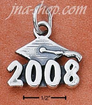 Sterling Silver "2008" GRADUATION CAP CHARM - Click Image to Close