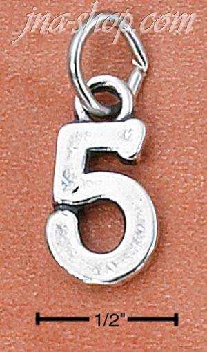 Sterling Silver "5" FIVE CHARM - Click Image to Close