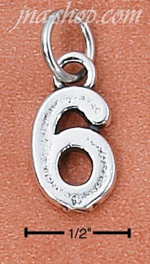 Sterling Silver "6" SIX CHARM - Click Image to Close