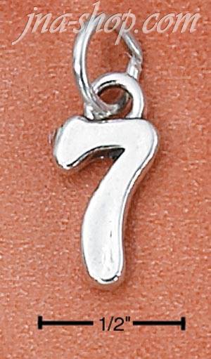 Sterling Silver "7" SEVEN CHARM - Click Image to Close