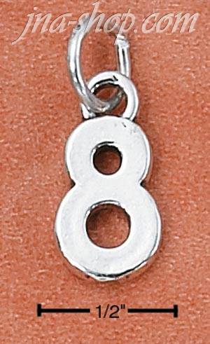 Sterling Silver "8" EIGHT CHARM - Click Image to Close